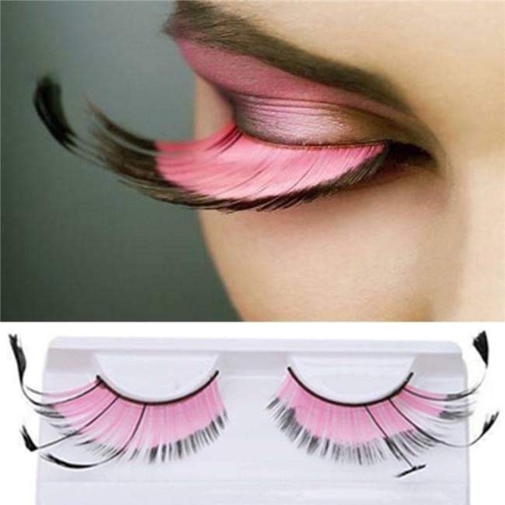 Halloween custome light pink makeup eyelashes 2p